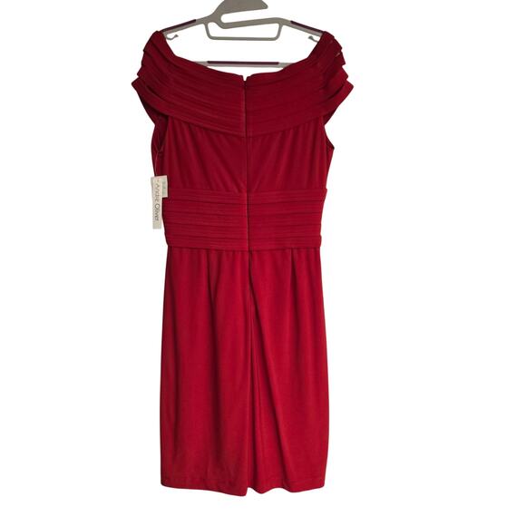 NEW NWT Women's Andre Oliver Red Off the Shoulder Party Cocktail Dress | Size 10 - Picture 2 of 11